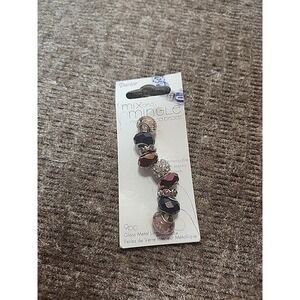 Darice Mix and Mingle Metal Lined Beads 1999-2725 Amethyst, NEW Purple 9‎ Piece